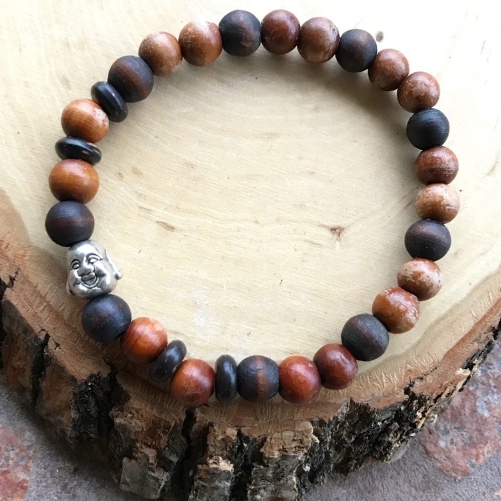 π΄SALE ! Mix Wood beads buddha beaded bracelet - Picture 5 of 8